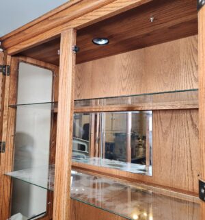 a218- 1 piece Lighted China Hutch. Great Shape - Image 4