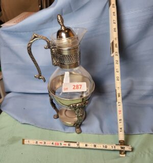 a287- silver-plated coffee or tea carafe with a warmer stand