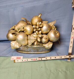 a366- gold tone fruit bowl