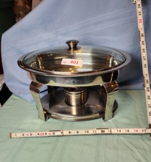 a401- Tramontina 4.2-Quart Oval Stainless Steel Chafing Dish