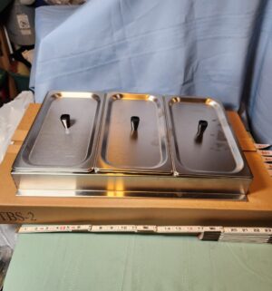 a436- winco Triple Buffet Server