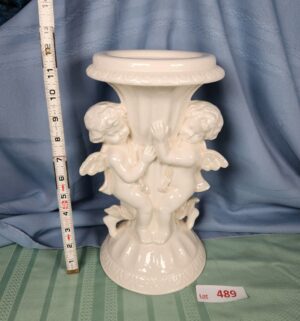a489- ceramic cherub vase