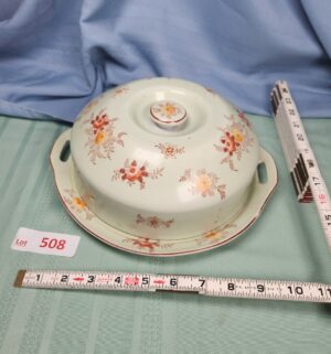 a508- vintage ceramic covered vegetable dish