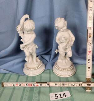 a514- bisque porcelain cherub (putti) figurines