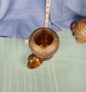 a533- Art Nouveau style brass urn with a lid - Image 3
