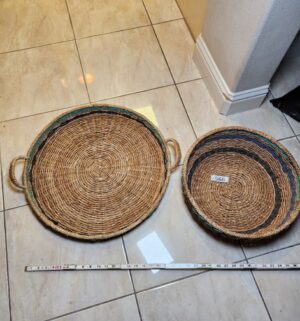 a566- set of handwoven seagrass baskets