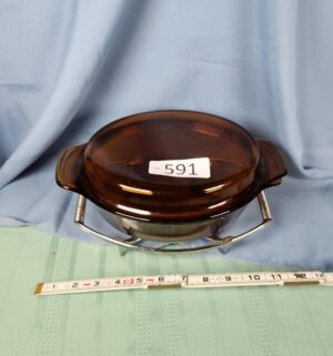 a591- covered dish w/ stand