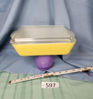 a597- Pyrex Yellow Refrigerator Dish