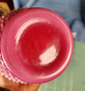 a598- Fenton Cranberry Opalescent Hobnail Vase - Image 4