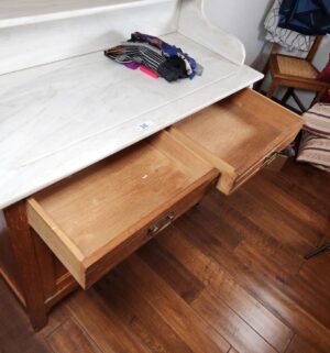 b38- Antique Marble Top Washstand w/ mirror - Image 7