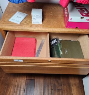 b75- lateral oak file cabinet w/ folders - Image 3