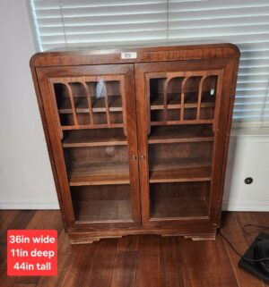 b89- Antique Double Bookcase Cabinet. Quarter Sawn Oak