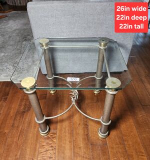 b100- Glass Top End Table