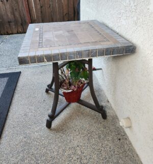 b129- Tile Top Patio End Table - Image 3
