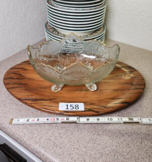 b158- footed bowl and wooden tray