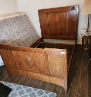 b200- Antique French Full Bed Frame. No Mattress