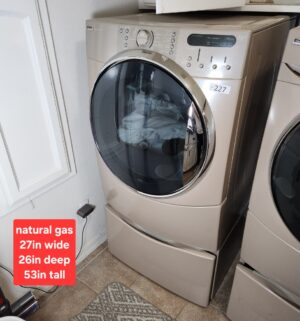 b227- Kenmore Elite Natural Gas Dryer. Smart Heat. Fully Tested/works. Contents not included