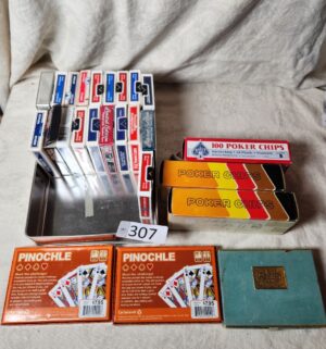 b307- Playing cards, poker chips