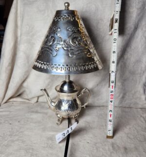 b341- silver-plated teapot lamp