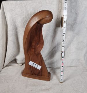 b412- Mid Century Virgin Mary Wood Sculpture. Luis A Potosi. Ecuador