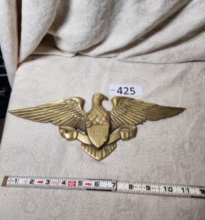 b425- Brass American Bald Eagle Wall Plaque
