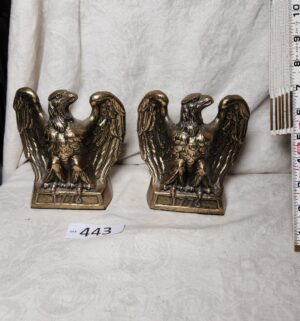 b443- Cast Bronze 1776 eagle bookends by colonia virgina