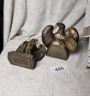 b446- Cast Bronze 1776 American Eagle Bookends. Colonial Virgina - Image 3