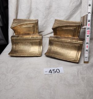 b450- vintage cast bronze book bookends