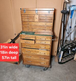 b513- Gerstner International wooden roller cabinet