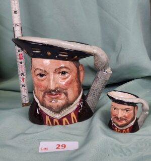 d29- Royal Doulton Henry VIII large character Toby Jug Set