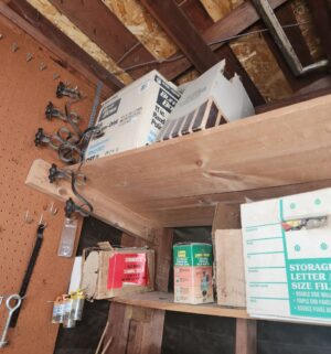 c11- contents of garage shed. Items on shelves & floor. Buyers choice on what to take - Image 4