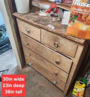 c14- antique dresser chest w/ all hardware in drawers