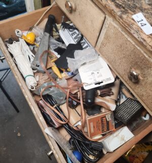 c14- antique dresser chest w/ all hardware in drawers - Image 4