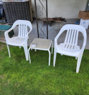 c18- chair and glass top table set