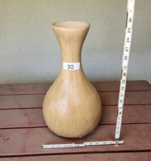 c30- mid century pottery vase signed by R