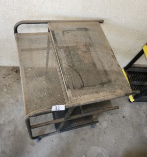 c32- rolling metal desk, used as a planters bench - Image 2