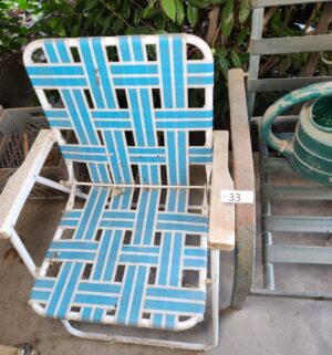 c33- weathered patio chairs, watering can - Image 2