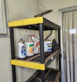 c37- plastic shelf unit. Stored in covered patio. Very good shape - Image 2