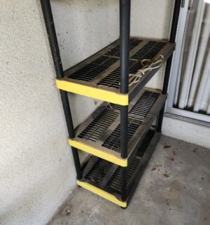 c37- plastic shelf unit. Stored in covered patio. Very good shape - Image 3