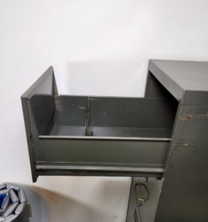 c50- vintage green metal file cabinet - Image 2