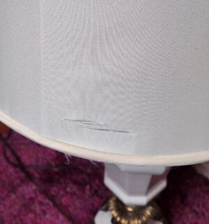 c74- pair of vintage Stiffel white enameled brass table lamps - Image 4