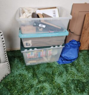 c92- totes w/ misc items - Image 1