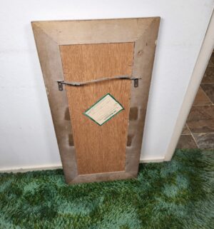 c95- mid century wood frame wall mirror - Image 3