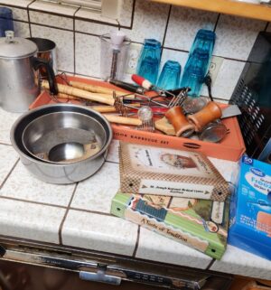 c99- dishes in the cupboard and counter - Image 2
