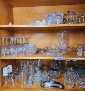 c104- glassware, crystal in cabinet - Image 1