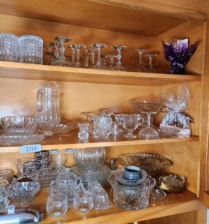 c104- glassware, crystal in cabinet - Image 2