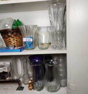 c111- glass vases, books - Image 2