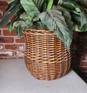 c118- fake plant w/ woven basket - Image 3