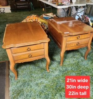 c123- Mid century bassett french style end tables. Very good condition - Image 1