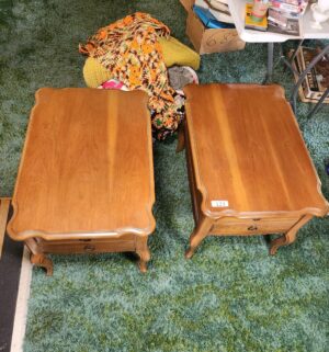 c123- Mid century bassett french style end tables. Very good condition - Image 2